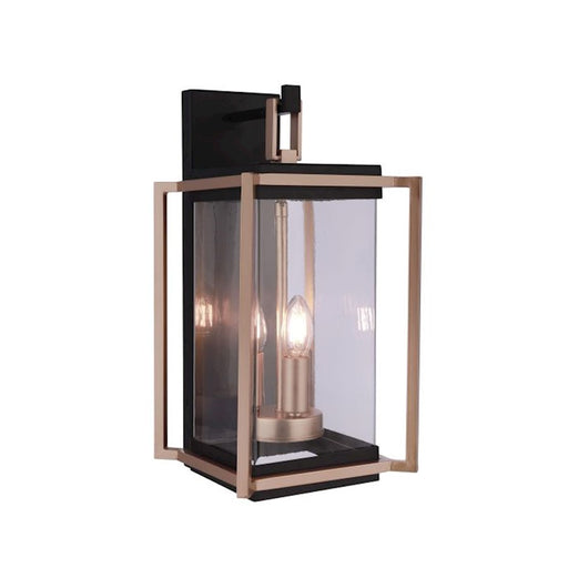 Craftmade Metalwork 3 Light Outdoor Wall Lantern, Midnight/Brass