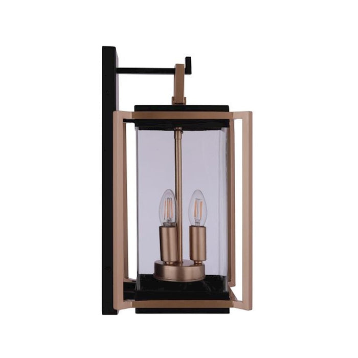 Craftmade Metalwork 3 Light Outdoor Wall Lantern, Midnight/Brass