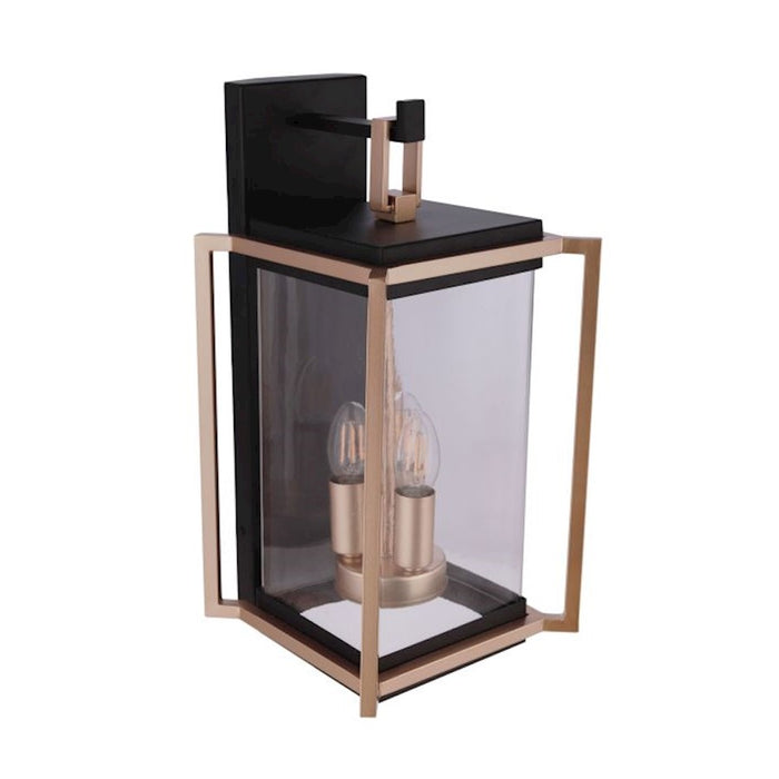 Craftmade Metalwork 3 Light Outdoor Wall Lantern, Midnight/Brass