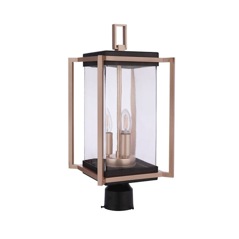Craftmade Metalwork 3 Light Outdoor Post Mount, Midnight/Brass