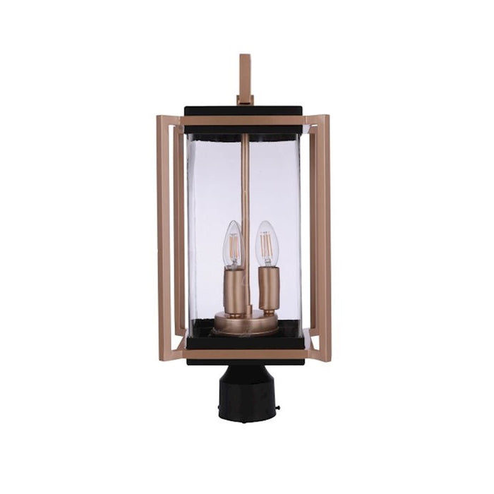 Craftmade Metalwork 3 Light Outdoor Post Mount, Midnight/Brass