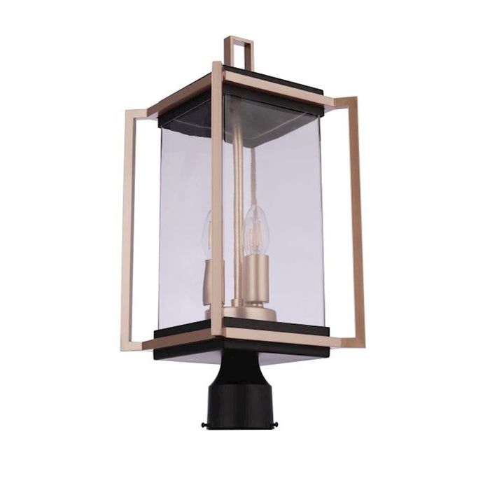Craftmade Metalwork 3 Light Outdoor Post Mount, Midnight/Brass