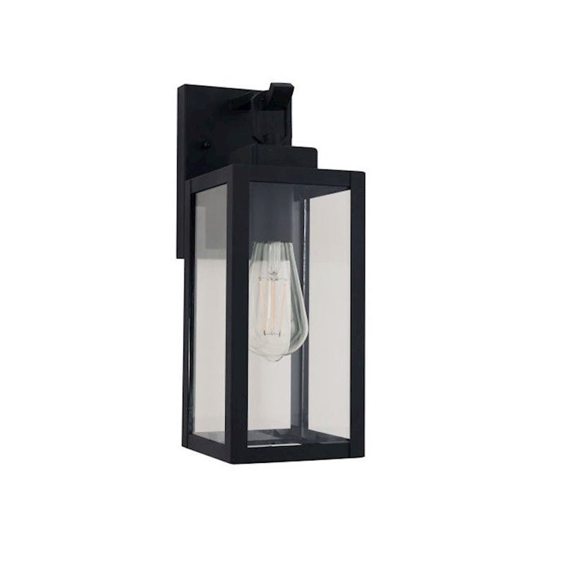 Craftmade Marin 1 Light 13.75" Outdoor Lantern, Textured Black/Clear