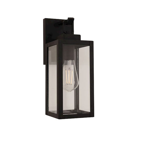 Craftmade Marin 1 Light 13.75" Outdoor Lantern, Textured Black/Clear