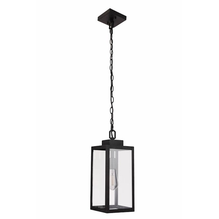 Craftmade Marin 1 Light Outdoor Pendant, Textured Black/Clear - ZA6811-TB