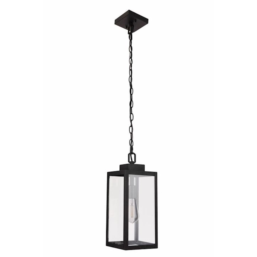 Craftmade Marin 1 Light Outdoor Pendant, Textured Black/Clear - ZA6811-TB