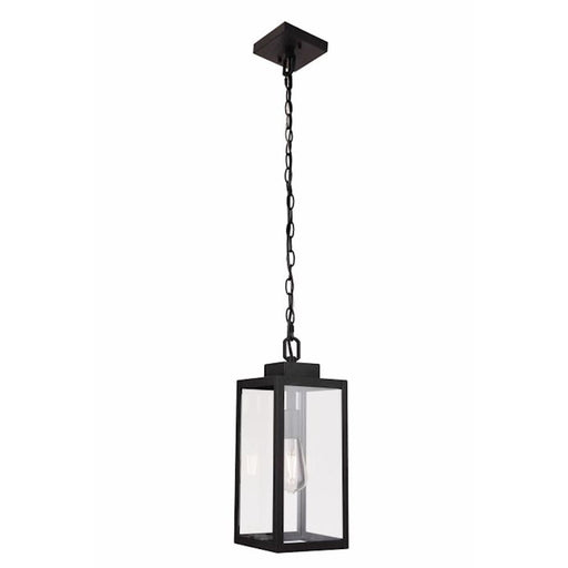 Craftmade Marin 1 Light Outdoor Pendant, Textured Black/Clear