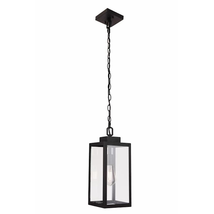 Craftmade Marin 1 Light Outdoor Pendant, Textured Black/Clear