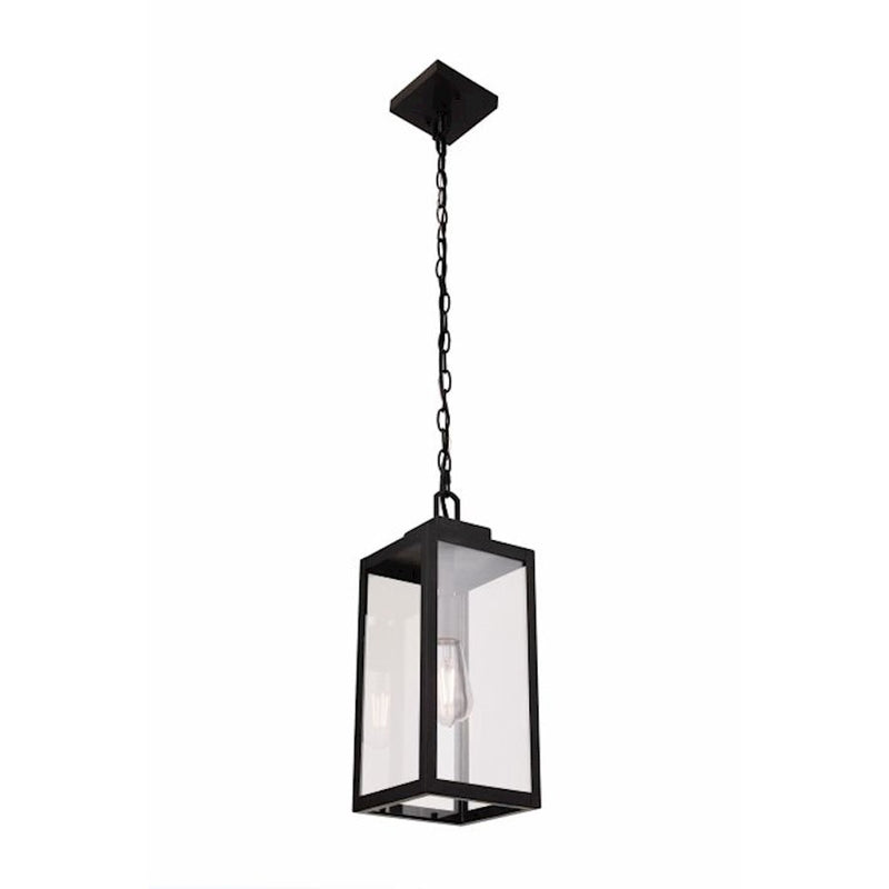 Craftmade Marin 1 Light Outdoor Pendant, Textured Black/Clear
