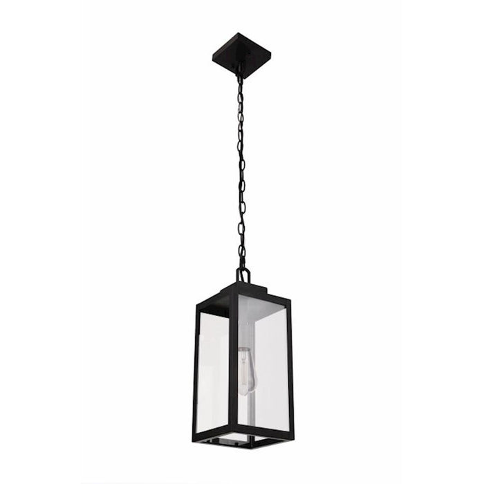 Craftmade Marin 1 Light Outdoor Pendant, Textured Black/Clear