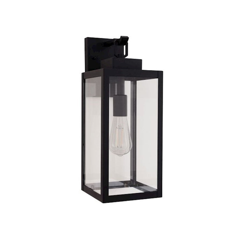 Craftmade Marin 1 Light 16.88" Outdoor Lantern, Textured Black/Clear