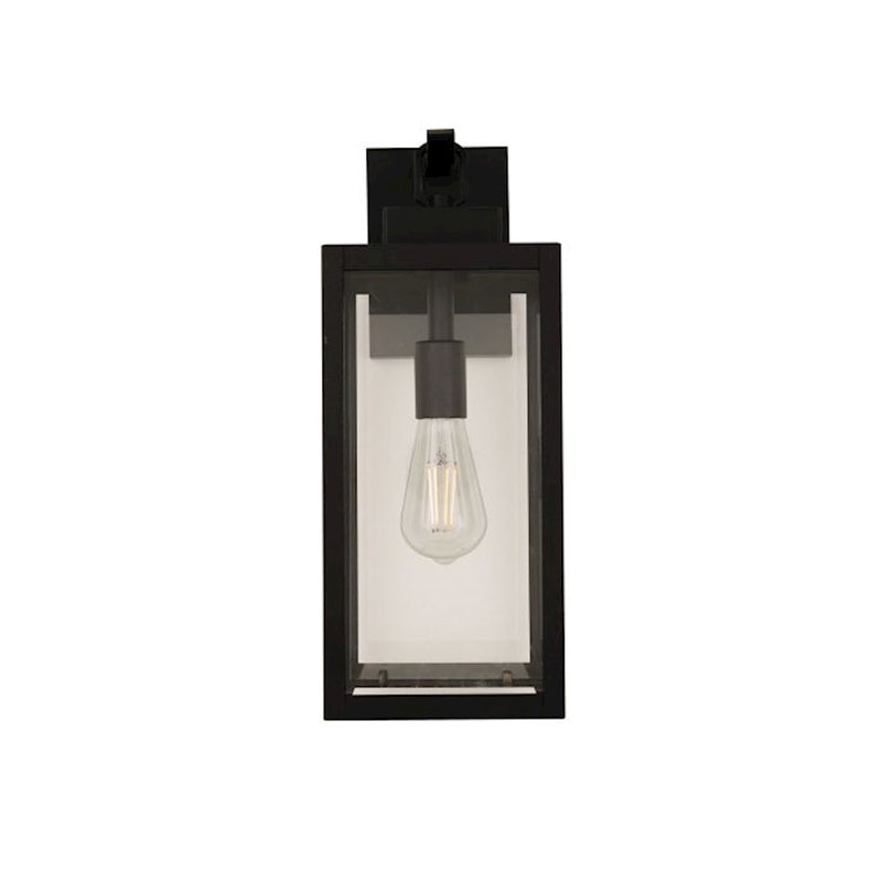 Craftmade Marin 1 Light 16.88" Outdoor Lantern, Textured Black/Clear