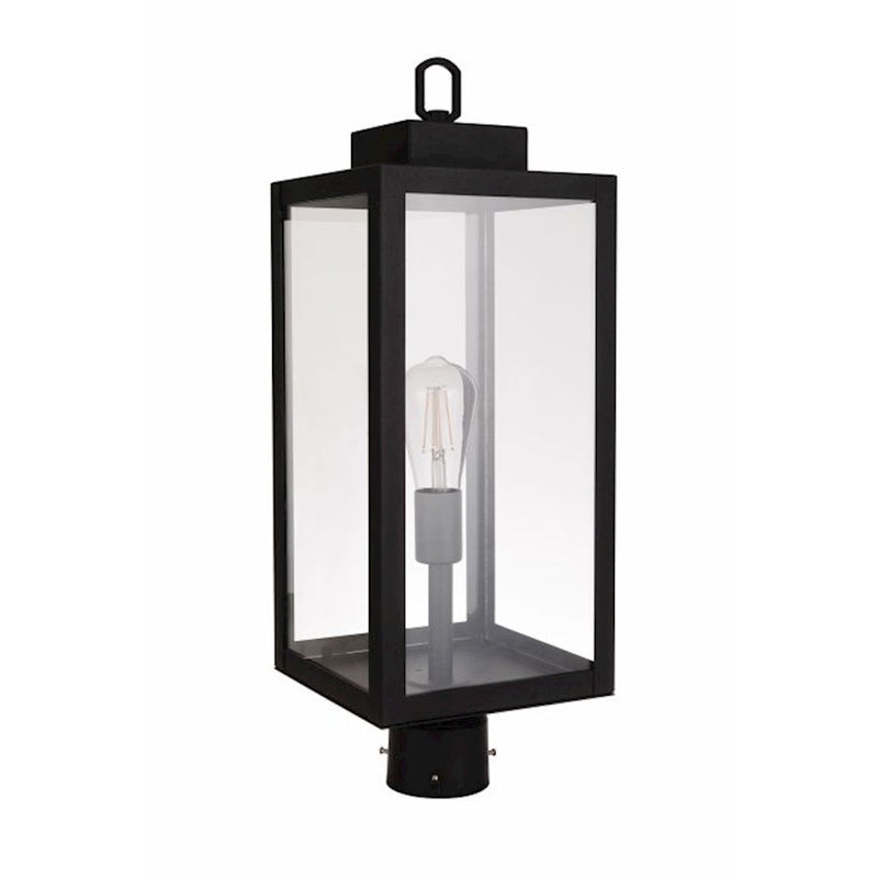 Craftmade Marin 1 Light Outdoor Post Mount, Textured Black/Clear