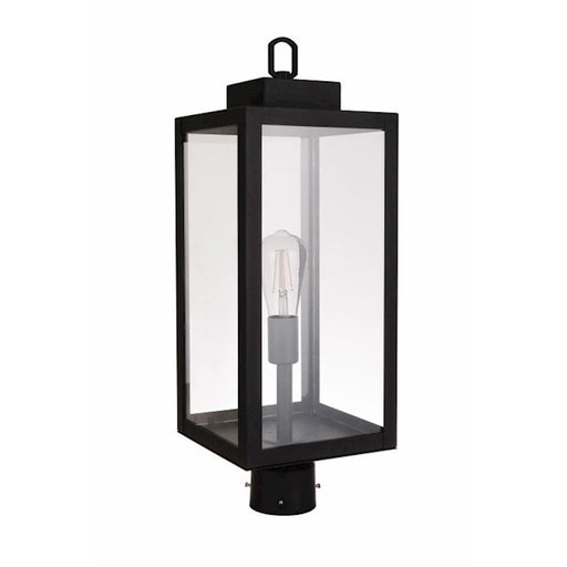 Craftmade Marin 1 Light Outdoor Post Mount, Textured Black/Clear - ZA6825-TB