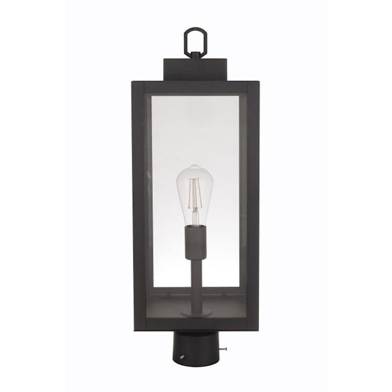 Craftmade Marin 1 Light Outdoor Post Mount, Textured Black/Clear