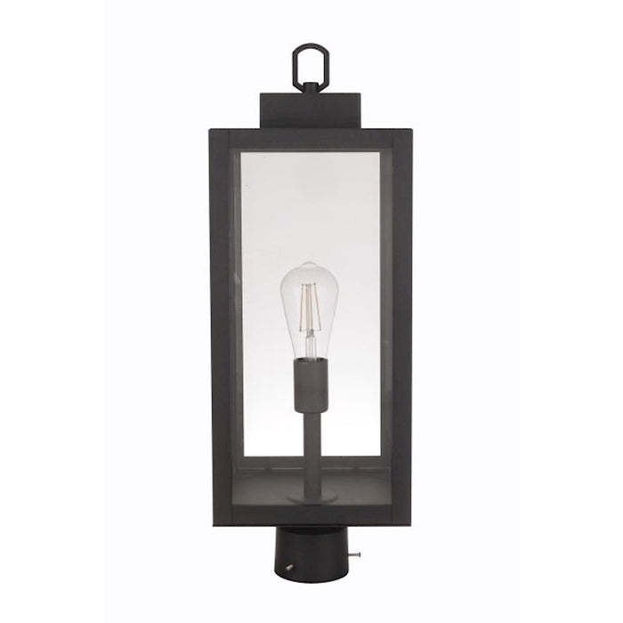 Craftmade Marin 1 Light Outdoor Post Mount, Textured Black/Clear