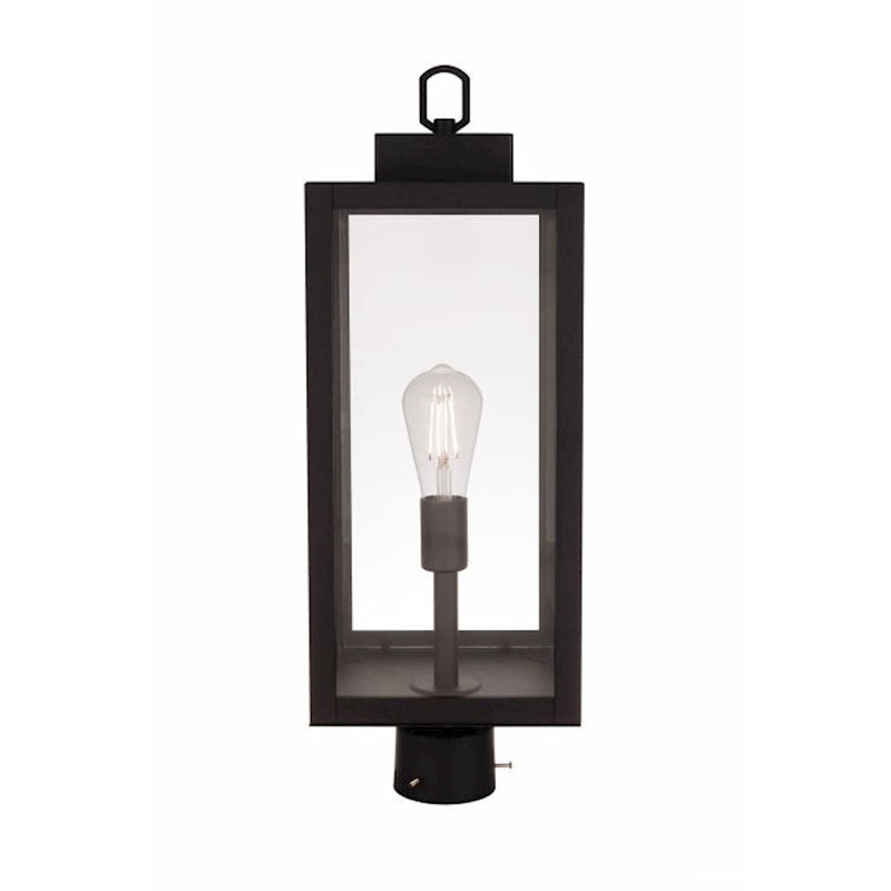 Craftmade Marin 1 Light Outdoor Post Mount, Textured Black/Clear