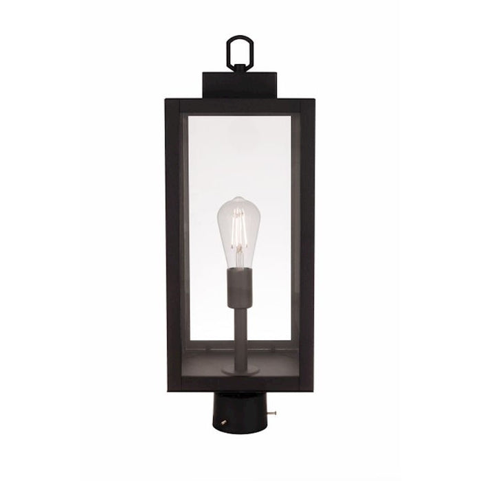 Craftmade Marin 1 Light Outdoor Post Mount, Textured Black/Clear