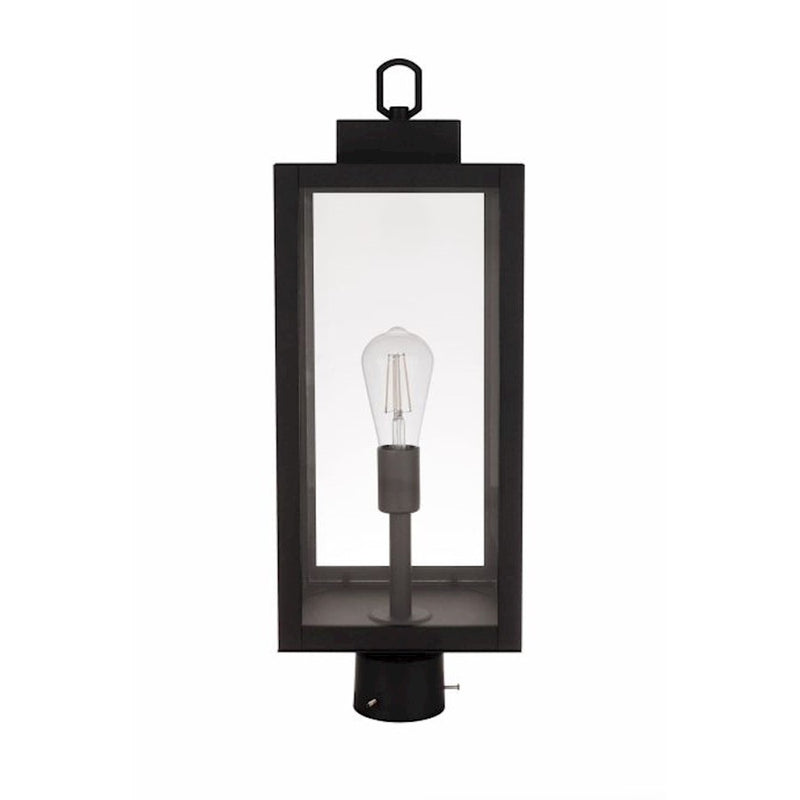 Craftmade Marin 1 Light Outdoor Post Mount, Textured Black/Clear