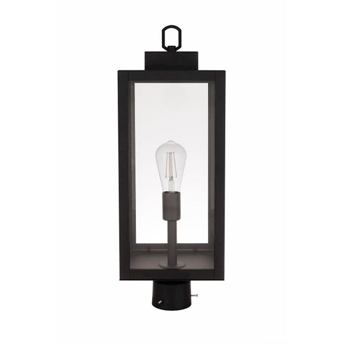 Craftmade Marin 1 Light Outdoor Post Mount, Textured Black/Clear