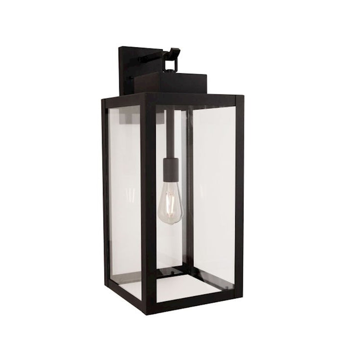 Craftmade Marin 1 Light 24" Outdoor Lantern, Textured Black/Clear