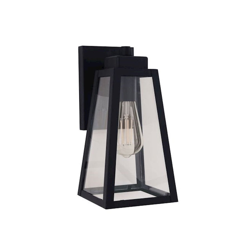 Craftmade Sorano 1 Light 11.63" Outdoor Lantern, Black/Clear