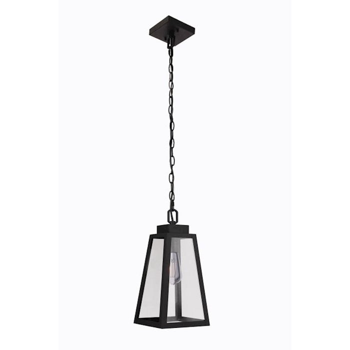 Craftmade Sorano 1 Light Outdoor Pendant, Textured Black/Clear - ZA6911-TB