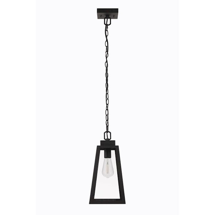 Craftmade Sorano 1 Light Outdoor Pendant, Textured Black/Clear