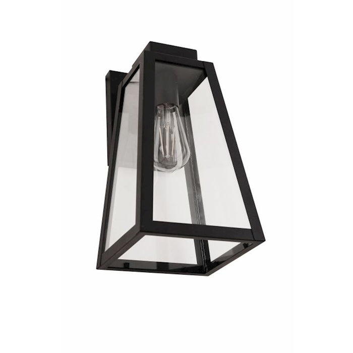 Craftmade Sorano 1 Light 13.88" Outdoor Lantern, Black/Clear