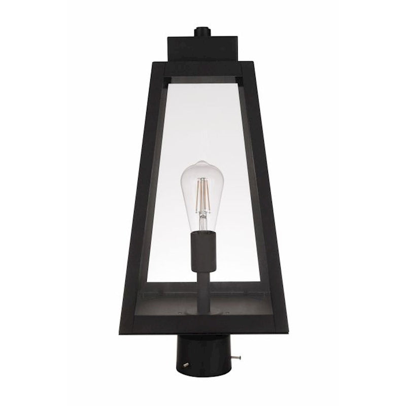 Craftmade Sorano 1 Light Outdoor Post Mount, Textured Black/Clear