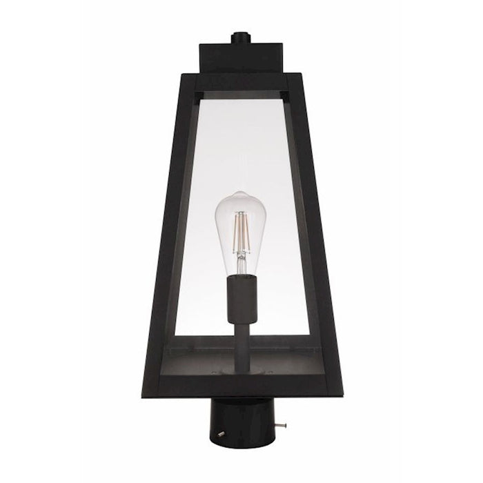 Craftmade Sorano 1 Light Outdoor Post Mount, Textured Black/Clear