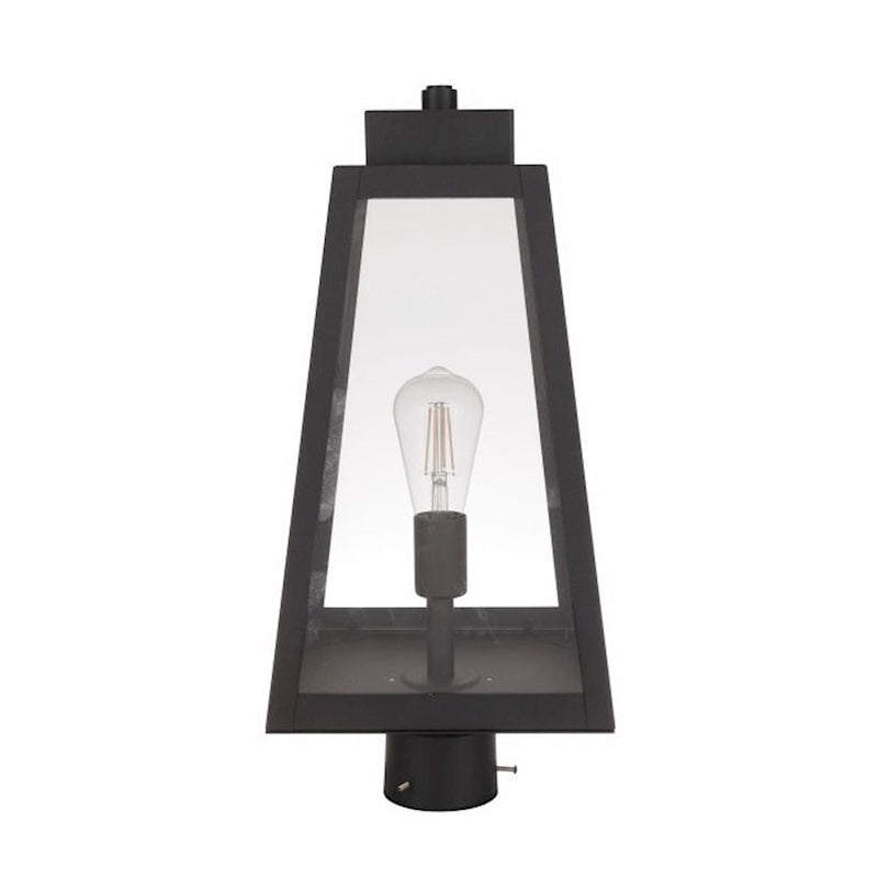 Craftmade Sorano 1 Light Outdoor Post Mount, Textured Black/Clear