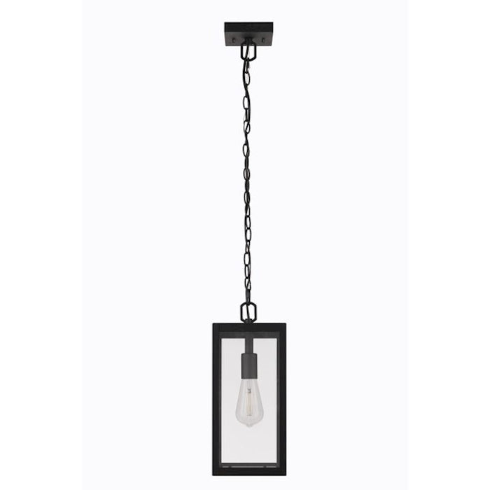 Craftmade Harris 1 Light Outdoor Pendant , Textured Black/Clear