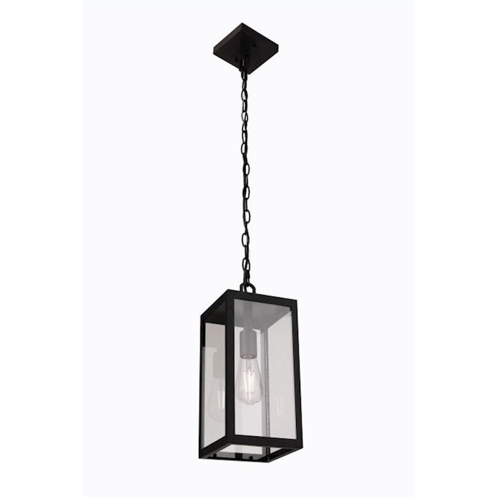 Craftmade Harris 1 Light Outdoor Pendant , Textured Black/Clear