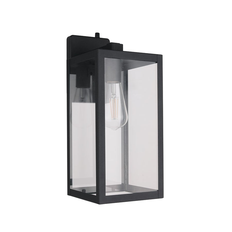 Craftmade Harris 1Lt 15.63" Outdoor Lantern, Black/PC/Dusk-to-Dawn