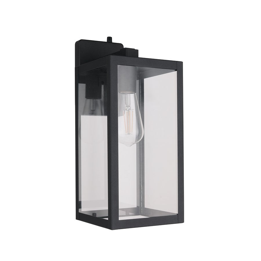 Craftmade Harris 1Lt 15.63" Outdoor Lantern, Black/PC/Dusk-to-Dawn