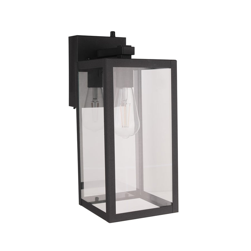 Craftmade Harris 1Lt Outdoor Lantern, Black/PC, Dusk-to-Dawn/GFCI