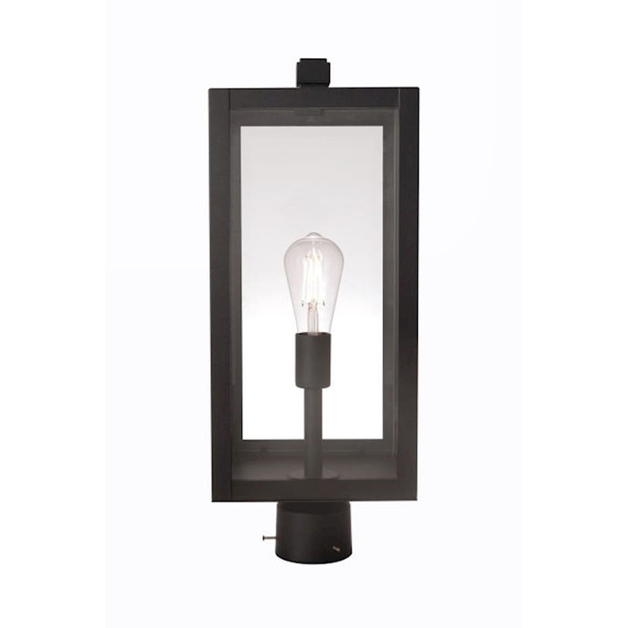 Craftmade Harris 1 Light Outdoor Post Mount, Textured Black/Clear