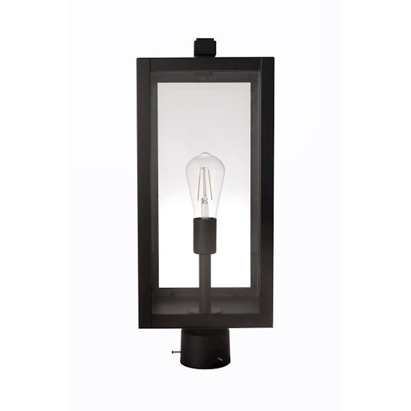 Craftmade Harris 1 Light Outdoor Post Mount, Textured Black/Clear