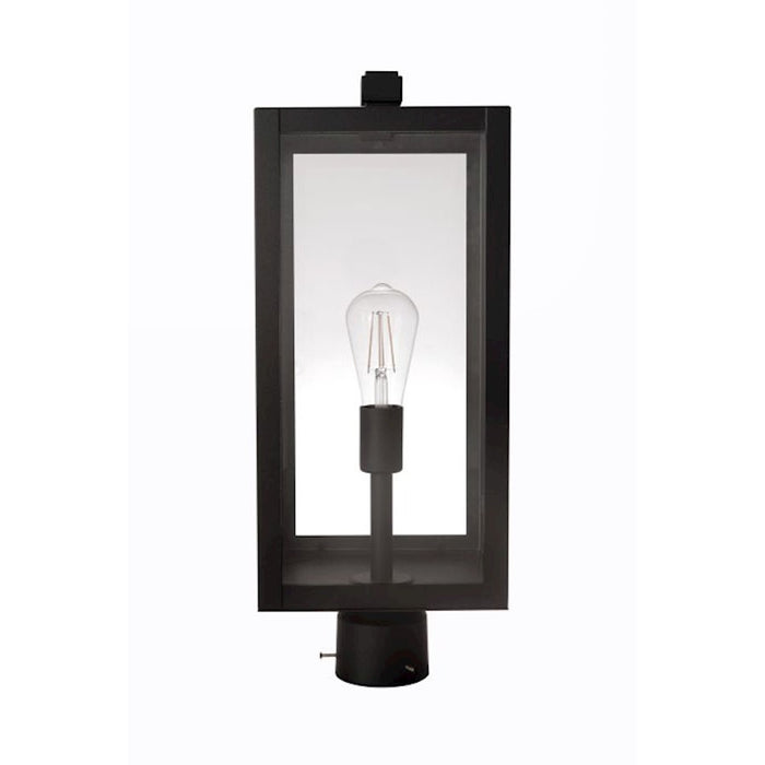 Craftmade Harris 1 Light Outdoor Post Mount, Textured Black/Clear