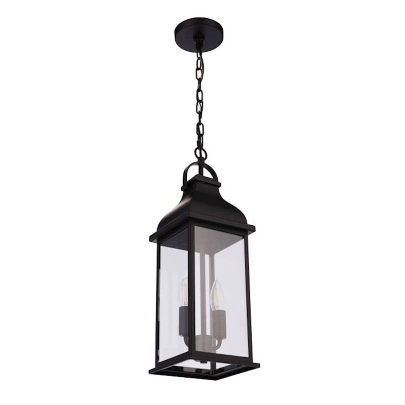 Craftmade Bent Tree 2 Light Outdoor Pendant, Midnight/Clear