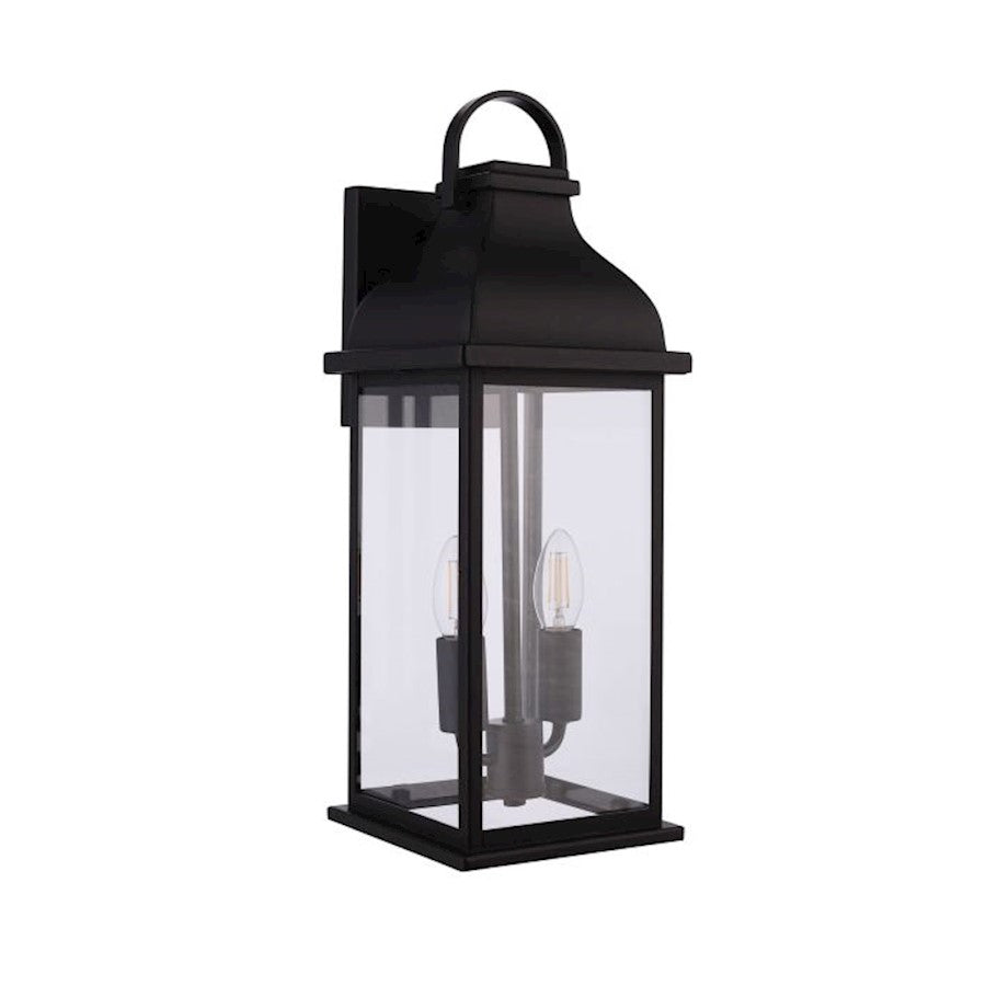 Craftmade Bent Tree 2 Light Outdoor Wall Lantern, Midnight/Clear - ZA7214-MN