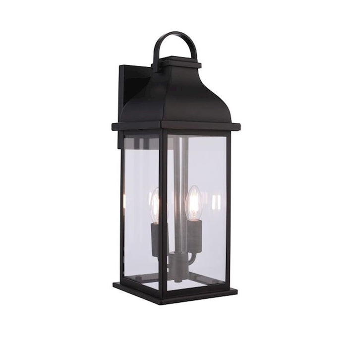 Craftmade Bent Tree 2 Light Outdoor Wall Lantern, Midnight/Clear