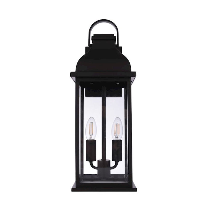 Craftmade Bent Tree 2 Light Outdoor Wall Lantern, Midnight/Clear