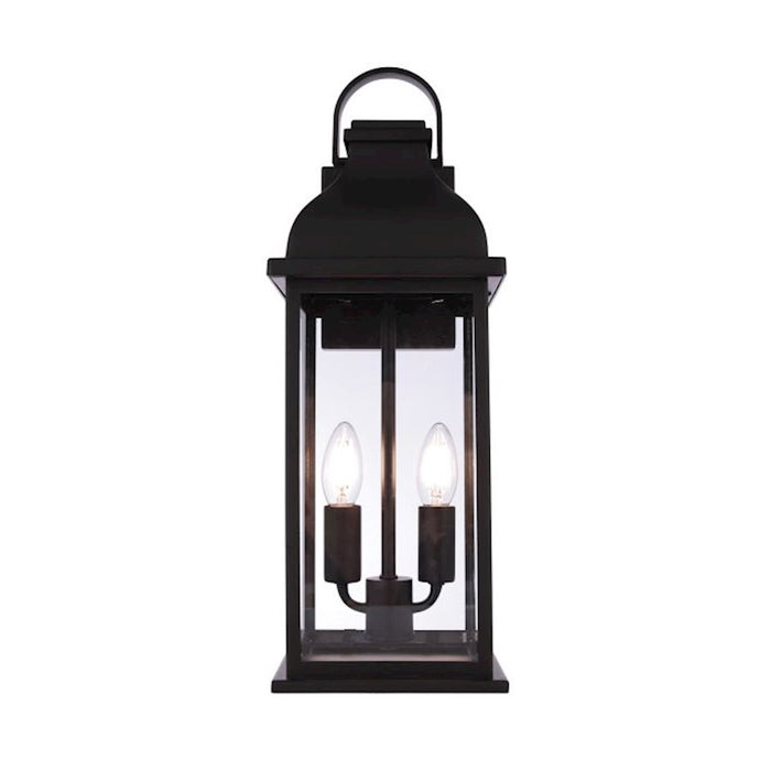 Craftmade Bent Tree 2 Light Outdoor Wall Lantern, Midnight/Clear