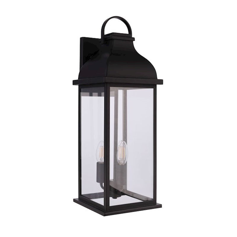 Craftmade Bent Tree 3 Light Outdoor Wall Lantern, Midnight/Clear