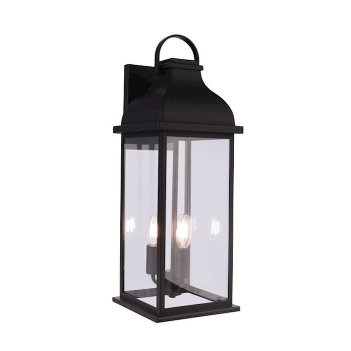 Craftmade Bent Tree 3 Light Outdoor Wall Lantern, Midnight/Clear