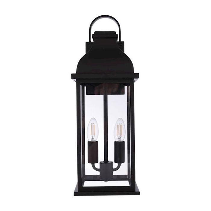 Craftmade Bent Tree 3 Light Outdoor Wall Lantern, Midnight/Clear