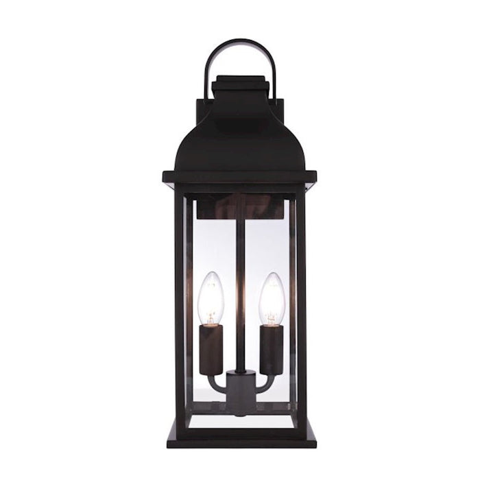 Craftmade Bent Tree 3 Light Outdoor Wall Lantern, Midnight/Clear