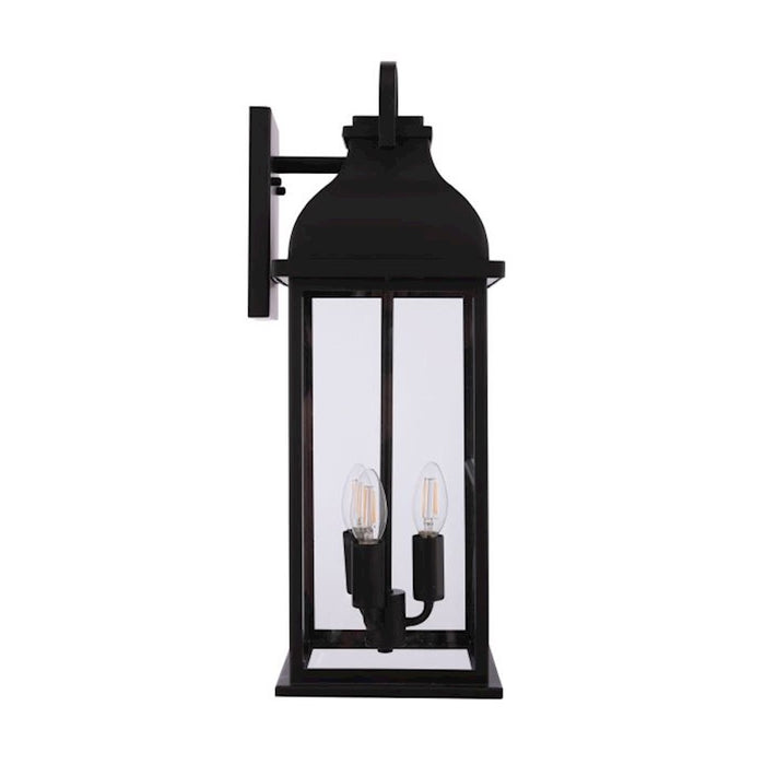 Craftmade Bent Tree 3 Light Outdoor Wall Lantern, Midnight/Clear